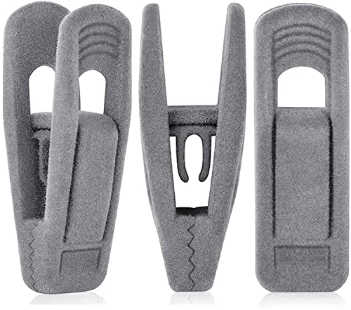 TOFIIGREM Grey Velvet Clips - 20 PCS Non Slip Clips for Slim Velvet Hangers - color: Gray, size: 20pc