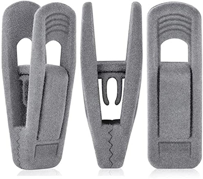 TOFIIGREM Grey Velvet Clips - 20 PCS Non Slip Clips for Slim Velvet Hangers - color: Gray, size: 20pc