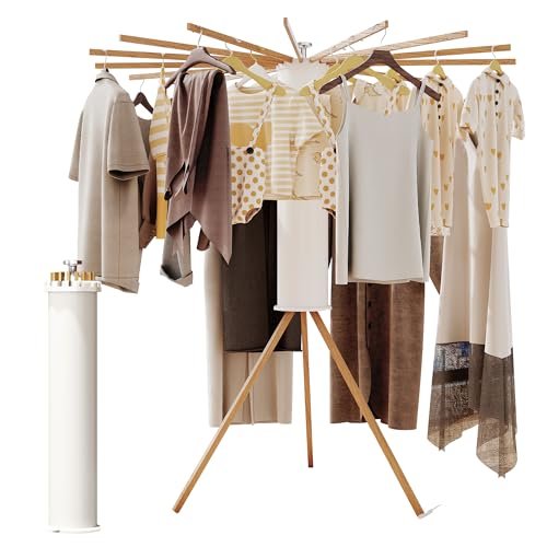 BOQORAD Clothes Drying Rack Foldable,Laundry Drying Rack,Drying Rack Clothing(16 Wood Poles),Clothes Hanger Rack,Laundry Rack Folding,Collapsible,Retractable - style: 16 Wood Poles