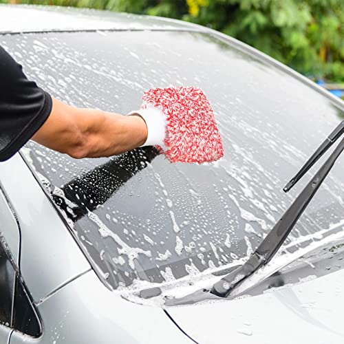 Tallew 5 Pcs Microfiber Car Wash Mitt for Car Washing 7 x 11 Inch, Classic - color: Blue, Black, Red, White, Grey