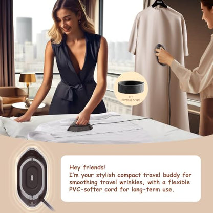 Newbealer Travel Iron Set, 100-240V Mini Dry Iron for Clothes (No Steam) - color: Brown