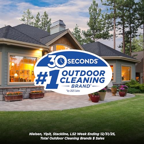 30 SECONDS Outdoor Window & Screen Concentrated Cleaner for Glass, Patio Doors, Fiberglass, Furniture - No Screen Removal Required, Spray & Rinse - Refill for Hose End Sprayer Bottles, 1.1 Gallon - size: 142 Fl Oz (Pack of 1)