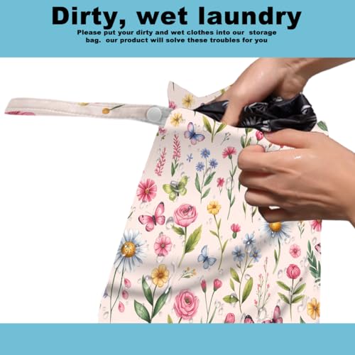 ZHAMEN 2Pcs Summer Floral Wet Bag Wet Dry Bag, 12x10 Inch - color: Multicolor 1471