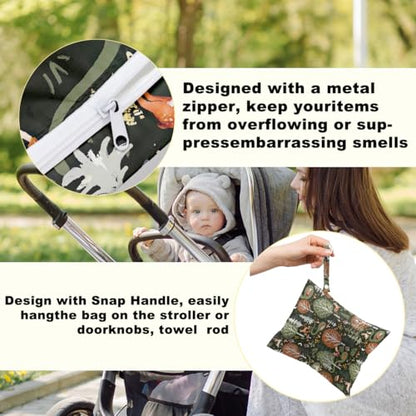 2 Pcs Forest Animals Print Wet Bags, Wet Dry Bag Reusable for Swimsuit - color: Multicolor 1490