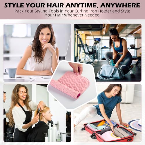 Silicone Heat Resistant Mat for Hair Tools, 11" x 7.5", Pink - color: Pink