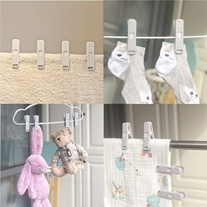 Strong Plastic Clothespins-16 Pack Heavy Duty Laundry Clothes Pins, Strong Clips, Non-Slip Clothes Pegs, Chip Clips, Hanger Clip, Rustless, Windproof, Heatproof-Gray - color: Gray