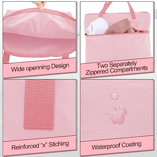 Oudain 2 Pcs Travel Laundry Bags Waterproof Dirty Clothes Bag, Pink - color: Pink