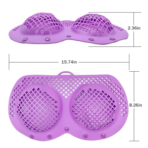 Silicone Bra Washing Bag with Snap Closure, Heat Resistant - color: Purple
