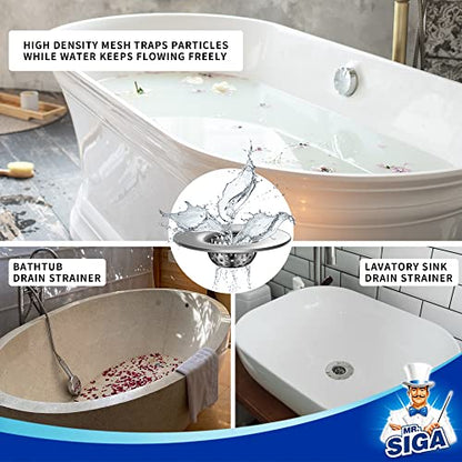 MR.SIGA Bathroom Sink Strainer Bathtub Lavatory Sink Drain Strainer, 3 Pack