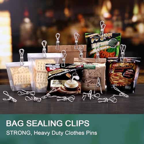 Clothes Pins Metal Stainless Steel Clothespins Laundry Pin Bag Photo Clips - size: 20pcs small size Clothes Pins