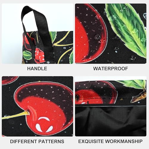 Cherry Laundry Basket Waterproof Laundry Hamper Foldable Laundry Bag with Handles for Bedroom, Bathroom, Office, Clothes Storage - color: Cherry