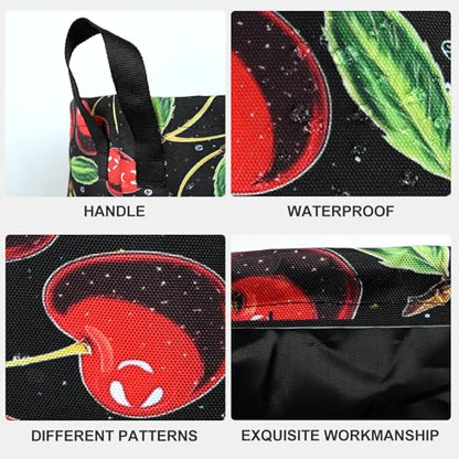 Cherry Laundry Basket Waterproof Laundry Hamper Foldable Laundry Bag with Handles for Bedroom, Bathroom, Office, Clothes Storage - color: Cherry