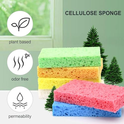 6 Pack Green Cellulose Scrub Sponges Non-Scratch Heavy Duty for Kitchen - color: Green, size: 6 Count (Pack of 1)