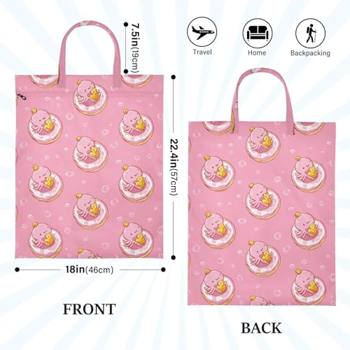 Travel Laundry Bags 2 PC Wet Dry Bag with Handle Dirty Clothes Organizer for Swimsuits Beach Camping Waterproof Washable Octopus Doughnut Duck Pink - color: Octopus Doughnut Duck Pink