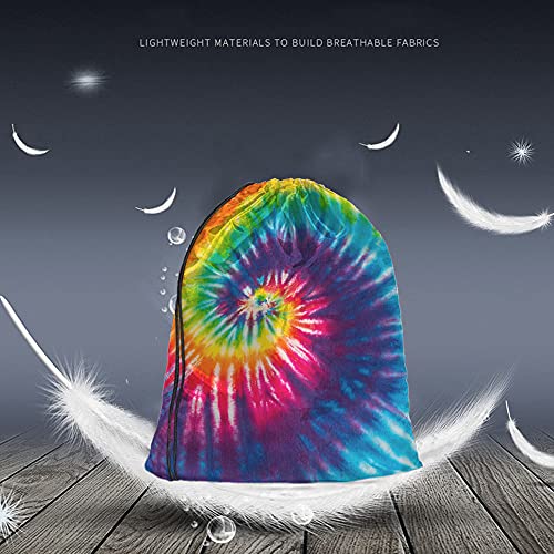 Tie Dye Drawstring Bags Backpack Bag Colorful Psychedelic Rainbow Colorful Abstract Pattern Art Design Sport Gym Sack Drawstring Bag String Bag Yoga Bag for Men Women - color: Multi-a154