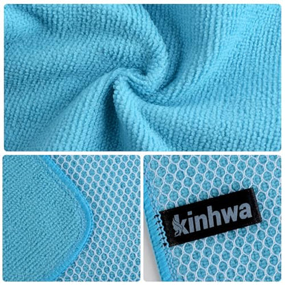 KinHwa Dish Cloths for Washing Dishes with Scrub Side, Microfiber Dish Rags - color: Blue, size: 7inchx7inch