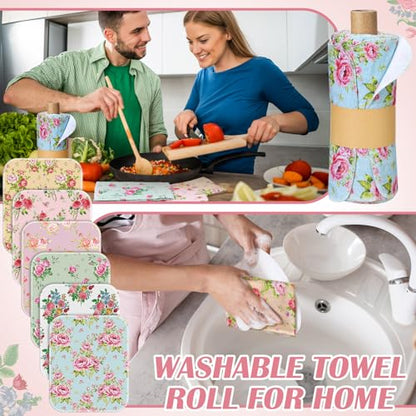 36 Pack Reusable Kitchen Cloths Cotton Towels, Countryside Flowers - style: Countryside Flowers