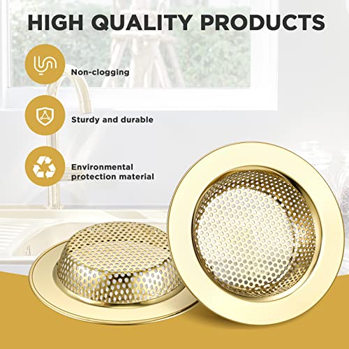Retisee 2 Pcs Kitchen Sink Drain Strainer 4.4 Inch,Gold - color: Gold