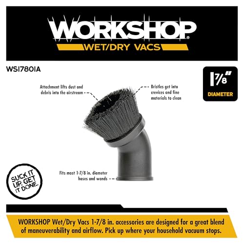 WORKSHOP Wet/Dry Vacs WS17801A 1-7/8-in. Dusting Brush Vacuum Attachment - size: 1-7/8"