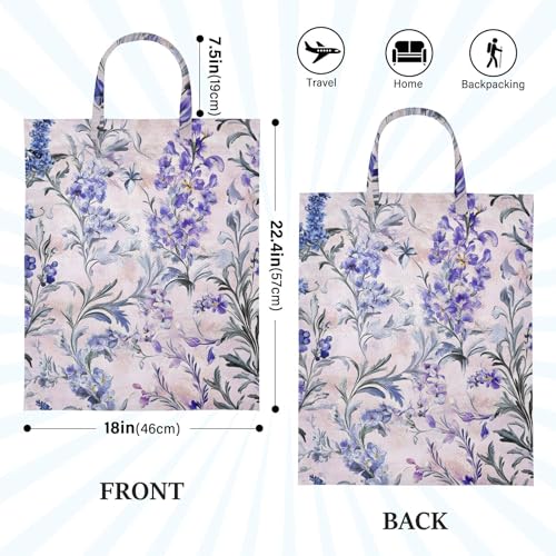Travel Laundry Bags 2 PC Wet Dry Bag with Handle Dirty Clothes Organizer for Swimsuits Beach Camping Waterproof Washable Lavender and Silver Leaf Pink - color: Lavender and Silver Leaf Pink