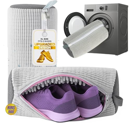 Jumbo Shoe Washing Machine Bag – Extra Thick Laundry Shoe Bag for Washer and Dryer – Fits All Shoe Sizes & Types