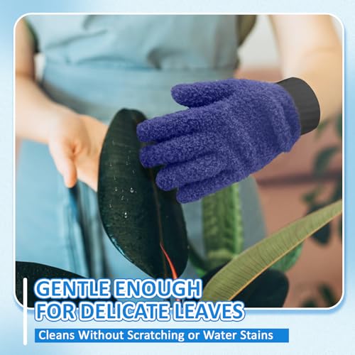 MIG4U 2 Pairs Microfiber Gloves - Dusting Gloves for House Cleaning - Washable Blind Cleaner Duster Tool (Navy,S/M) - color: Navy 2 Pairs