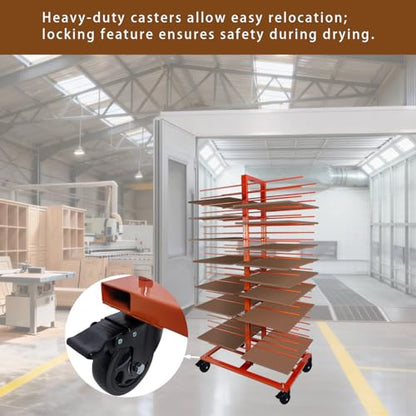 Heavy-Duty 50 Shelves Paint Drying Rack with 4 Casters, 25lbs per Shelf for Cabinet Doors, Full-Size Panels, Art Studios – Mobile & Sturdy