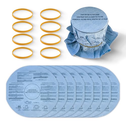 Shop Vac Filters VF2002 – 8-Pack Reusable Wet Dry Vac Disc Filters with 8pcs Retaining Bands for 5 Gallon and Larger Shop Vac Wet/Dry Vacuum Cleaners - size: 8pcs Disc Filters 8pcs Retaining Bands