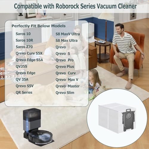 12 Pack Dust Bags for Roborock Qrevo S Pro, QV 35A,Qrevo S5V - size: 12 Pack
