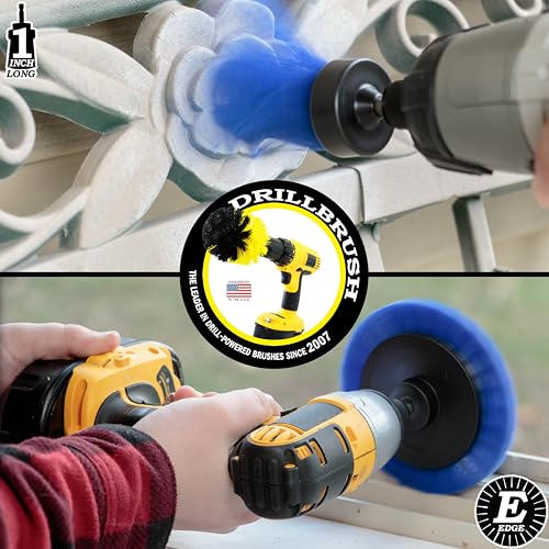 Crevice Cleaning Brush for Electric Drill - Small Power Scrubber for Grout - color: Blue