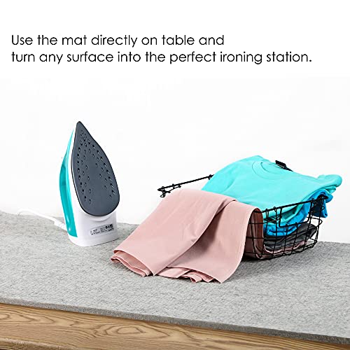 Wool Pressing Mat for Quilting - 15 x 54 XL Extra Large Felt Ironing Pad 3/8" Thick, 100% Wool Heat Resistant for Ironing, Sewing, Cutting on Ironing Board, Tabletop, Dryer, Countertop