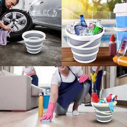 Collapsible Bucket with Handle 2.6 Gallons 10L Foldable Bucket