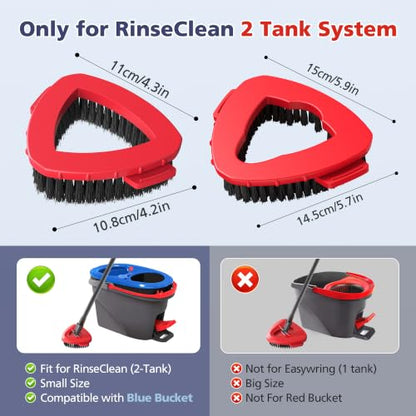 Spin Mop Scrub Brush Head for O Ceda RinseClean 2 -Tank System(Blue) - color: A-small for 2-tank System（blue）