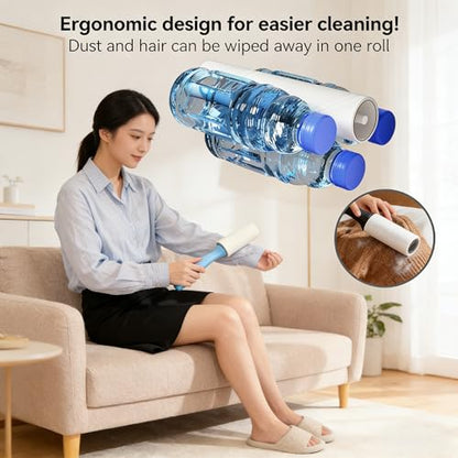 Lint Roller for Pet Hair, 3 Pack Sticky Rollers with 180 Sheets (60 Each), Reusable Handle, Extra Sticky Fur Remover, Car Dog & Cat Hair Remover for Clothes, Furniture, Carpet, Couch, Car Seats
