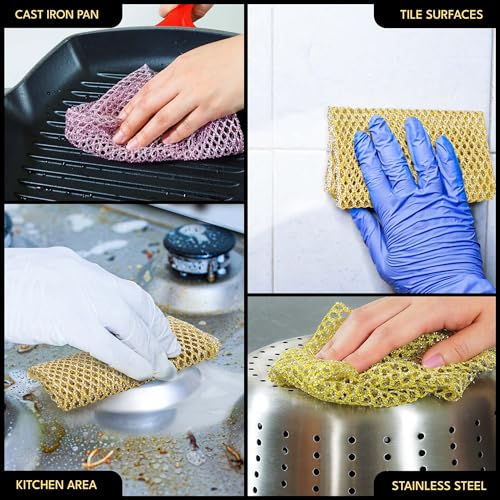 Non-Scratch Dish Scrubbers (3 Pcs) — Outlasts 7+ Sponges, Stays Odor-Free | Replace Smelly Kitchen Sponges | Non-Absorbent Mesh | Safe on Non-Stick, Cast Iron, Glass | Made in Korea Since 2012 - color: 2pcs Scourer (1pk of 2)