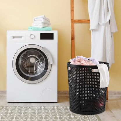 Vababa 40 L Tall Plastic Laundry Basket, Clothes Laundry Hampers, Black
