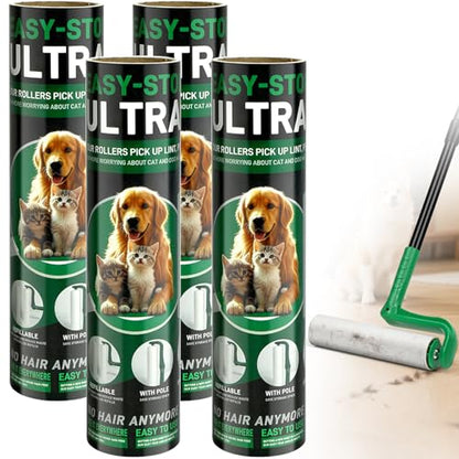 10 Inch Large Lint Roller Refills for Lint Remover,4 Rolls 200 Sheets Big Lint Roller Refill Compatible with Evercare Mega Roller Cleaning for Carpets, Furniture, Pet Hair - color: Green-1