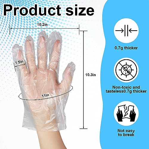 Mifoci Plastic Disposable Gloves Bulk, Clear Safe Food Gloves, 10000 Pcs