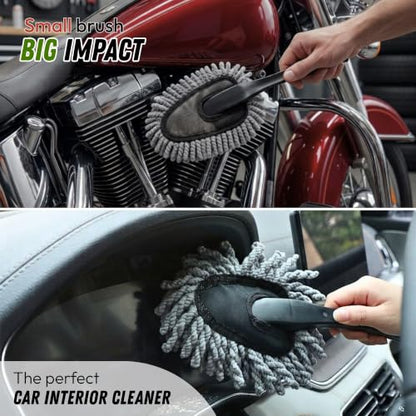 Microfiber Car Duster Cleaning and Car Dash Brush Supplies for Dashboard - size: 2 pcs