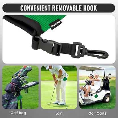 Waterproof Golf Club Cleaner Bag and Golf Ball Washer with Clip,Green - color: GREEN