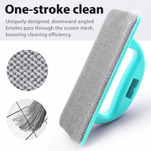 Professional Window Screen Cleaner- Large Brush Face for Door Mesh Cleaning- Detachable Mesh Screen Cleaning Tool- Wet and Dry Dual-Use - size: Single Brush Head