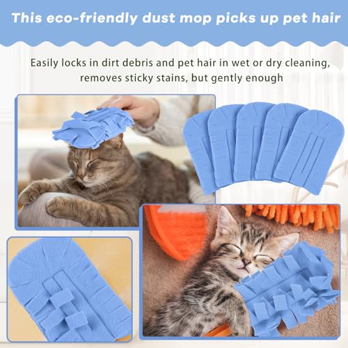 12 Pcs Reusable Duster Refills Washable Pads, Blue - color: Blue