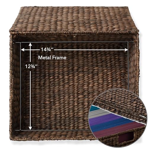 Casafield Rolling Filing Cabinet, Espresso Dark Brown - Water Hyacinth File Organizer with Lid and Wheels, Home Office Storage for Hanging Folders - color: Espresso