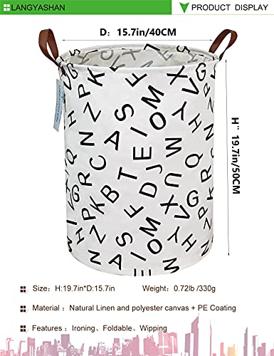 Round Laundry Basket Collapsible Storage Hamper Organizer Alphabet - color: Alphabet