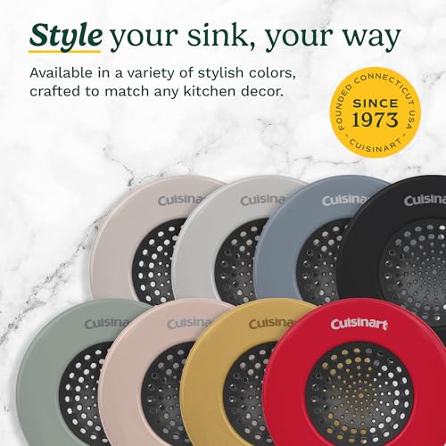 Cuisinart Stainless Steel Kitchen Sink Drain Strainer, 2-Pack, 4.35" - color: Light Gray