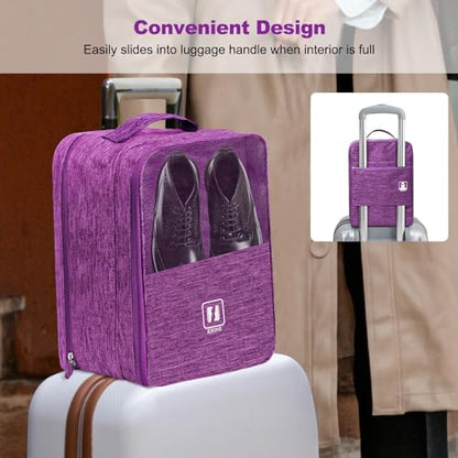 Shoe Bags for Travel,Holds 3 Pairs of Shoes,for Travel&Daily Use - color: Purple
