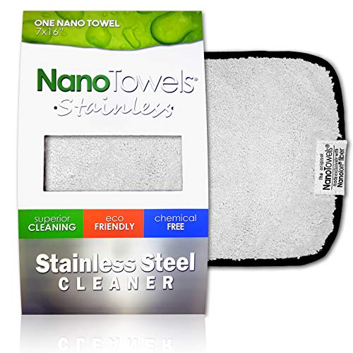 Nano Towels Stainless Steel Cleaner | The Amazing Chemical Free Stainless Steel Cleaning Reusable Wipe Cloth | Kid & Pet Safe | Grey 7x16 (1 pc) - color: Grey
