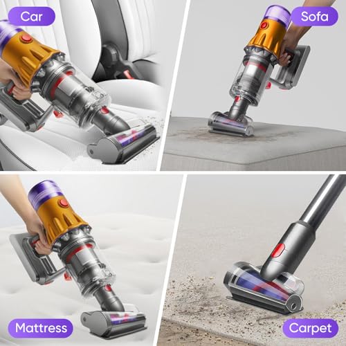Mini Motorized Tool Brush Head Compatible with Dyson Digital Slim/V12 Detect Slim Cordless Vacuum Cleaner, Handheld Couch Vacuum Attachment Anti-Tangle Replacement Head Suitable for Long and Pet Hair - style: Slim V12Slim
