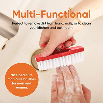 Nail Brush for Cleaning Fingernails, Nail Scrubber Brush, Toe Foot Hands Fingernail Brush Cleaner- Small Scrub Brush- All-Purpose Stiff Cleaning Brush (12 Pack, Red) - color: Red, size: 12 Pack