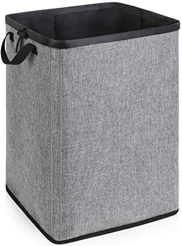 SNIGJAT Large Laundry Basket, 70L Collapsible Tall Hamper with Handle, Grey - color: Grey, size: 70L
